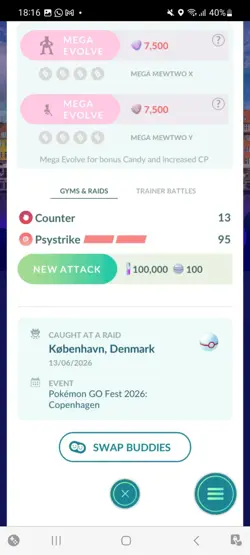 Pokemon Go Shiny Legendary Mewtwo ( Denmark Background) ( MAX CP ) - Image 2
