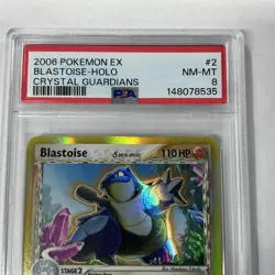 2006 POKEMON EX CRYSTAL GUARDIANS #2 BLASTOISE HOLO PSA 8 - Image 5
