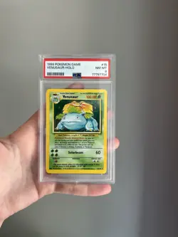 1999 POKEMON BASE SET UNLIMITED #15 VENUSAUR-HOLO PSA 8 - Image 1