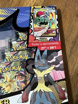Pokemon TCG Ascended Heroes Mega Lucario Premium Poster Collection New Sealed - Image 3