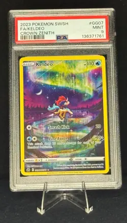 Pokemon TCG 2023 Crown Zenith Galarian Gallery Keldeo GG07/GG70 Holo PSA 9 EN - Image 1