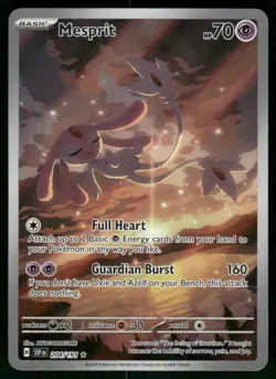 2024 Mesprit - 204/191 Illustration Rare Holo NM SV08: Surging Sparks Pokemon - Image 1