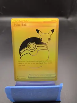 Pokemon TCG Poke Ball Trainer Item Gold Holo Promo SWSH146 Celebrations UPC - Image 1