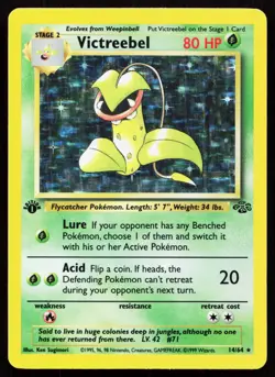 VICTREEBEL 14/64 HOLO RARE JUNGLE POKEMON 1ST EDITION HOLO LP - Image 1