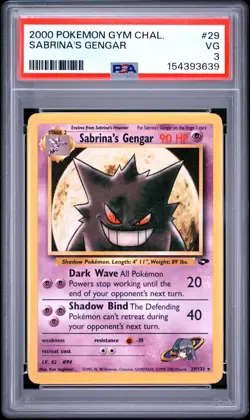 2000 POKEMON GYM CHALLENGE 29 SABRINA'S GENGAR PSA 3 - Image 1