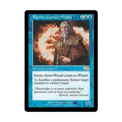 WOTC MtG Urza's Saga Barrin, Master Wizard (R) EX - Image 1