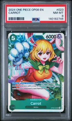 Carrot 2024 One Piece Op08-Two Legends #023 PSA 8 - Image 1