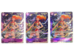 One Piece Card Nami OP09-070 UC PAR Parallel Best Selection Vol.4 Japan 3PC Set - Image 1