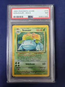 Venusaur Base Set Holo Rare 15/102 WOTC 1999 Pokemon Card PSA 7 - Image 1