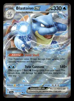 Blastoise ex 30/142 Double Rare Stellar Crown Pokemon Card - Image 2