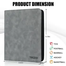 Graded Card Binder for PSA, CGC, PCG - Holds 40 Slabs, 4 Pockets, Grey - Image 2