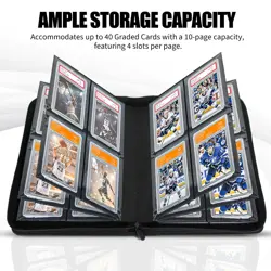 Graded Card Binder for PSA, CGC, PCG - Holds 40 Slabs, 4 Pockets, Grey - Image 4