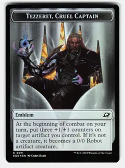 ROBOT // EMBLEM - TEZZERET, CRUEL CAPTAIN DOUBLE-SIDED TOKEN FOIL - Rahn NM/M - Image 1
