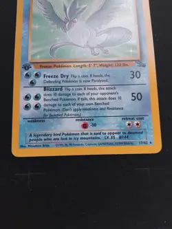 NM Pokemon Fossil 1st Edition Articuno Non-Holo VINTAGE WOTC - Image 4