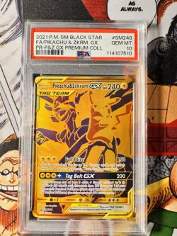 Pokemon Pikachu & Zekrom GX SM248 - 2021 Black Star Promo PSA 10 GEM MT ENGLISH - Image 1