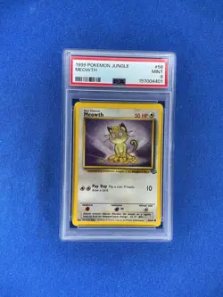 1999 Pokemon Jungle Meowth 56/64 PSA 9 Newly Graded - Image 1