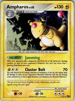Ampharos 1/17 Rare POP Series 7 Pokemon Holo Damaged - Image 1