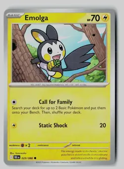 Emolga 029/086 Common Black Bolt Pokemon NM - Image 1