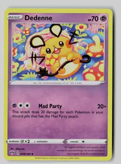 Dedenne 078/189 Uncommon Darkness Ablaze Pokemon NM - Image 1