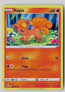 Vulpix 006/073 Common Champion's Path Pokemon NM - Image 1