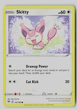 Skitty 141/189 Common Darkness Ablaze Pokemon NM - Image 1