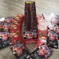 LOT (65) OP-16 The Time Of Battle Booster & (10) One Piece Carrying His Will - Image 1