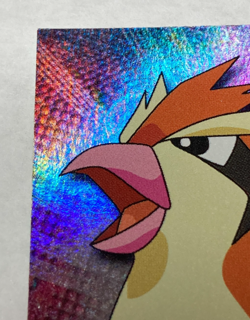 Pidgey 1999 Pokemon Topps TV Animation Series 1 Rainbow Foil #16 Blue Logo LP - Image 3
