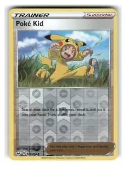 Poke Kid 173/202 Uncommon Sword & Shield Pokemon Reverse Holo Near Mint - Image 1