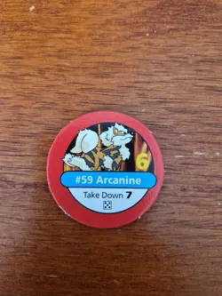 1999 Pokemon Master Trainer Arcanine #59 Take Down 7 Chip PK001120 - Image 1
