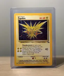 Zapdos 15/62 Fossil Holo Rare English 1999 Unlimited Pokemon TCG 80 HP - Image 1