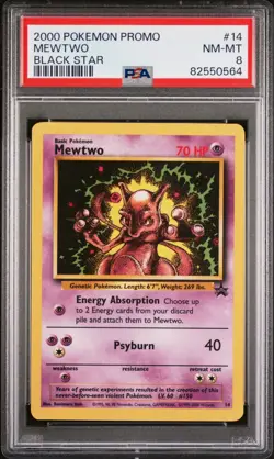 Pokemon Mewtwo #14 Black Star Promo PSA 8 - Image 1