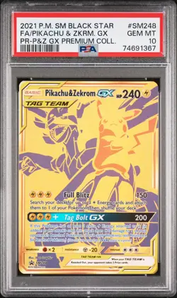 PSA 10 - PIKACHU & ZEKROM GX - SM248 PREMIUM COLLECTION POKEMON - Image 1