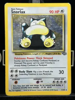 Snorlax Holo 011/064 Jungle Unlimited 1999 English Pokemon Card MP - Image 3
