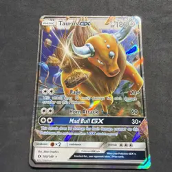 Pokemon Card TCG Sun & Moon Base Set Tauros GX 100/149 Ultra Rare Holo HP - Image 2