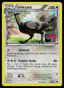 Pokemon Card - Unfezant Emerging Powers 82/98 Rare League Stamped Promo - Image 1