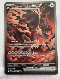 Bloodmoon Ursaluna EX Prismatic Evolutions Card 168/131 Near Mint Condition - Image 1