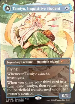 MTG -- Tamiyo, Inquisitive Student -- Pro Tour Top 32 Prize Card (SLP-0049 Foil) - Image 1