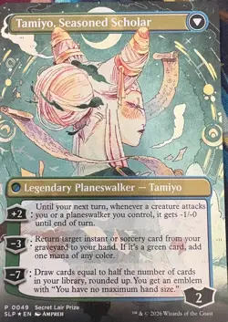 MTG -- Tamiyo, Inquisitive Student -- Pro Tour Top 32 Prize Card (SLP-0049 Foil) - Image 2