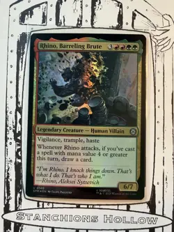 MTG Rhino, Barreling Brute - Marvel's Spider-Man (SPM) U 0140 NM *Foil* - Image 1
