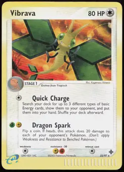 Vibrava 22/97 MP Dragon Rare Reverse Holo Pokemon - Image 1