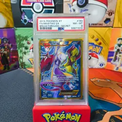 PSA 8 2016 Pokemon Game XY Breakthrough Full Art Secret Rare Mewtwo EX 163 - Image 1