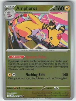 Pokemon Ampharos 029/086 ME04: Chaos Rising Rare Reverse Holo NM - Image 1