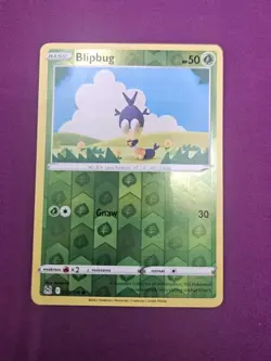 Pokemon Asako Ito Crochet Blipbug 015/196 Sword & Shield Reverse Holo Common - Image 1