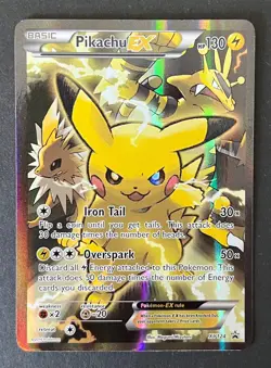 Pikachu EX Promo XY124 - REGULAR / STANDARD SIZE - Black Star Promo TCG Pokemon - Image 1