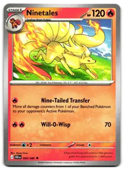 Ninetales 009/086 - 🌊 ME04: Chaos Rising Uncommon Pokemon TCG 🖤 - LP - Image 1
