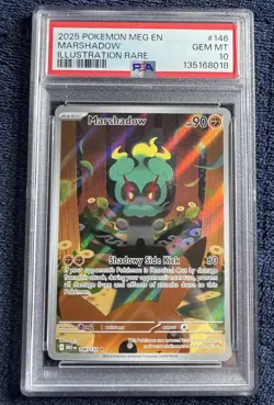 2025 Pokemon Mega Evolution Marshadow Illustration Rare #146/132 PSA 10 GEM MINT - Image 1