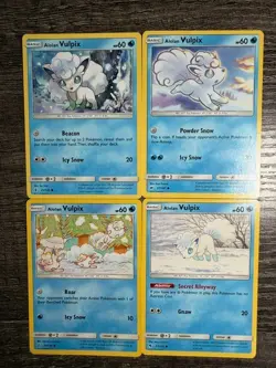4 POKEMON NON HOLO ALOLAN VULPIX 30/156 + 21/145 + 27/147 + 39/236 + 53/214 LP - Image 1