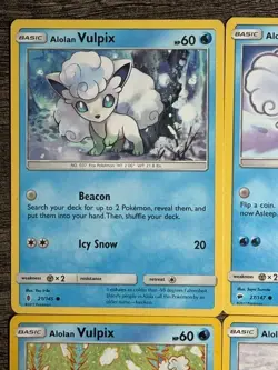 4 POKEMON NON HOLO ALOLAN VULPIX 30/156 + 21/145 + 27/147 + 39/236 + 53/214 LP - Image 2