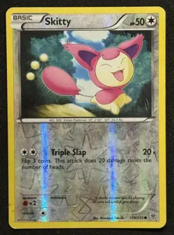 Skitty 109/135 Common Plasma Storm Pokemon Reverse Holo Pokemon - Image 1