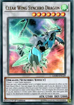 Yugioh Clear Wing Synchro Dragon LEDD-ENC29 1st Edition Ultra Rare NM - Image 1
